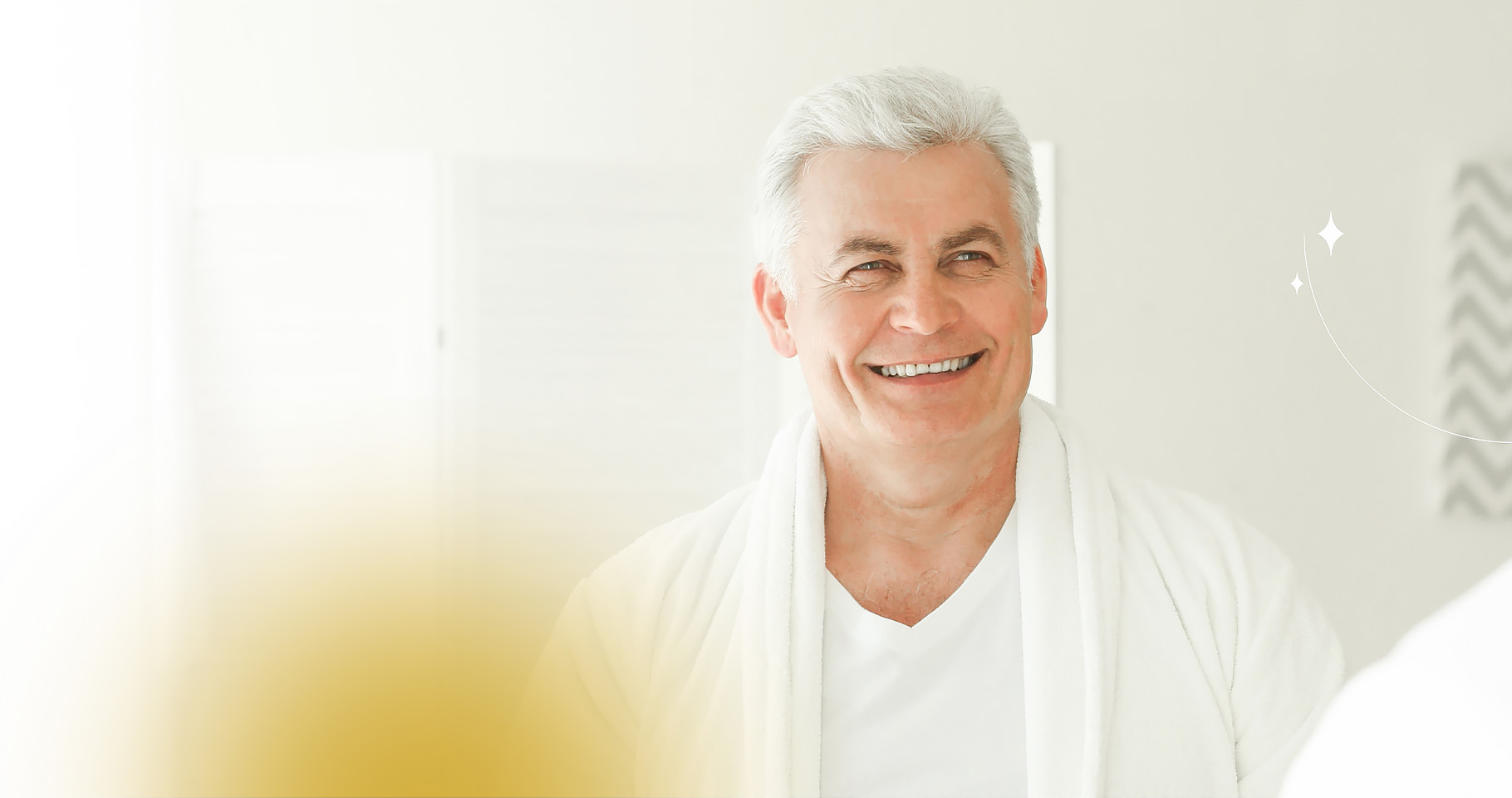 A good-looking man after receiving a hyperdiluted radiesse treatment.