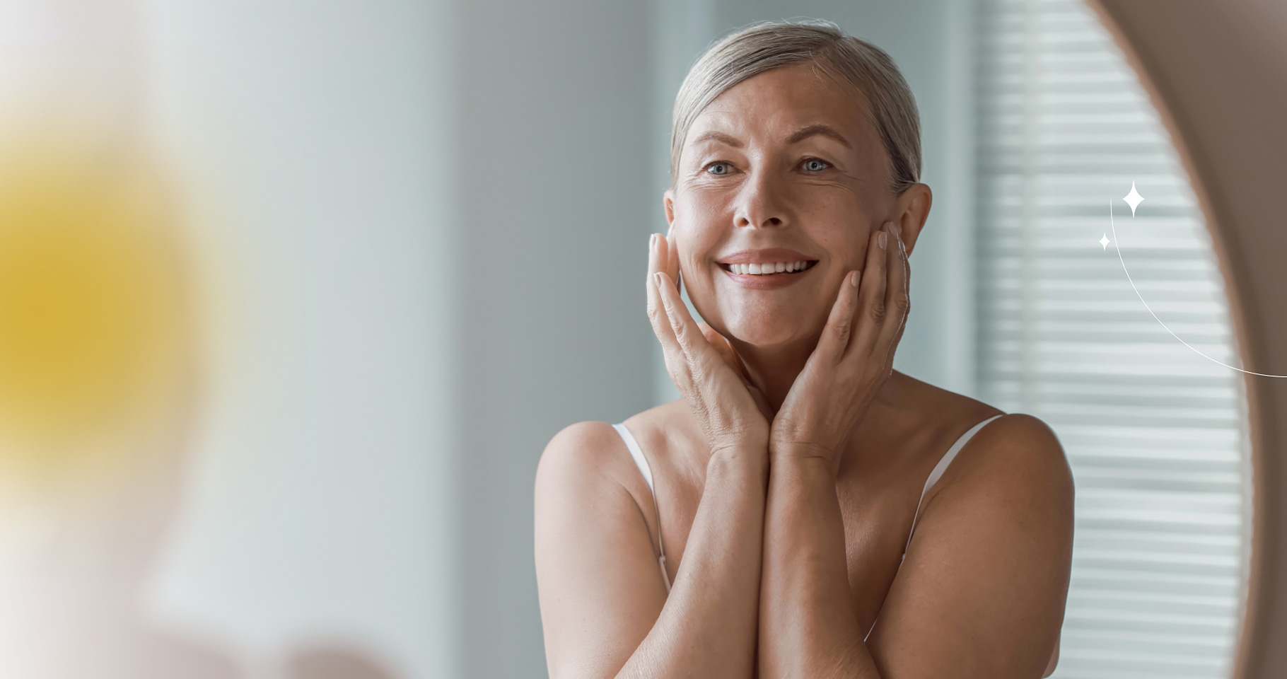 A beautiful woman after receiving Botox treatment.